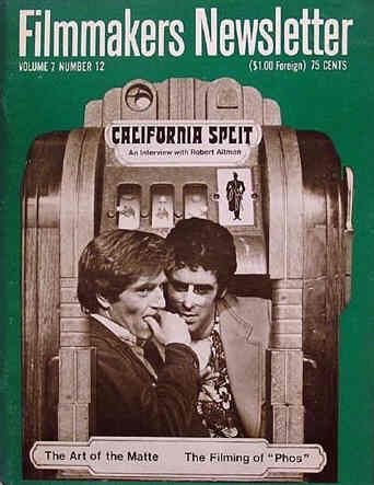 FILMMAKERS magazine side cover Issue 86 Vol 7 # 12 October 1974