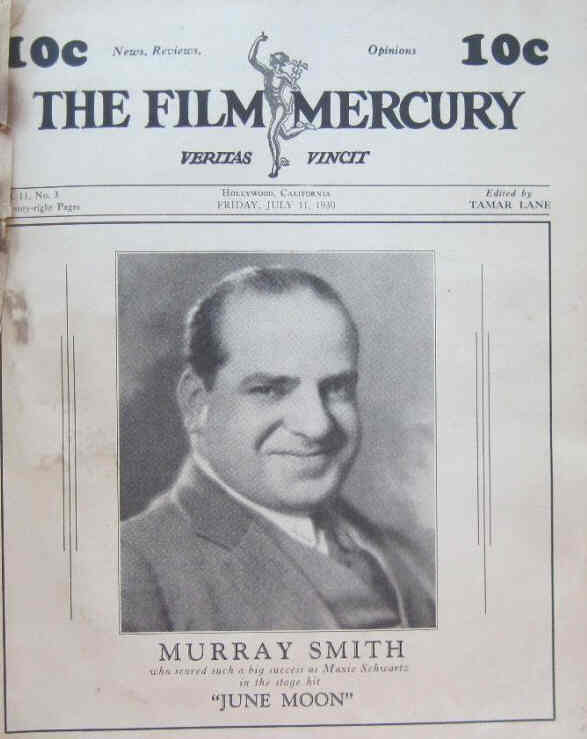 FILM MERCURY magazine side cover  Vol 11 No 3 11 July 1930