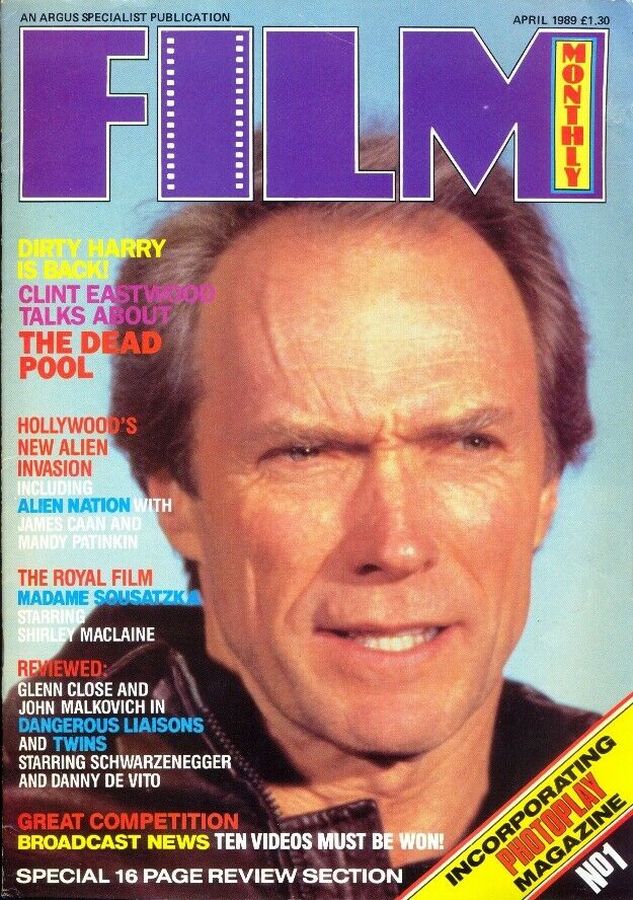 FILM MONTHLY magazine side cover Issue 1 April 1989