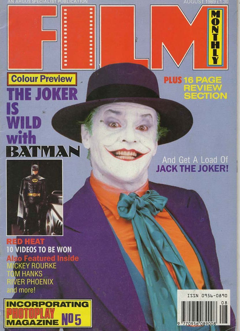 FILM MONTHLY magazine side cover August 1989