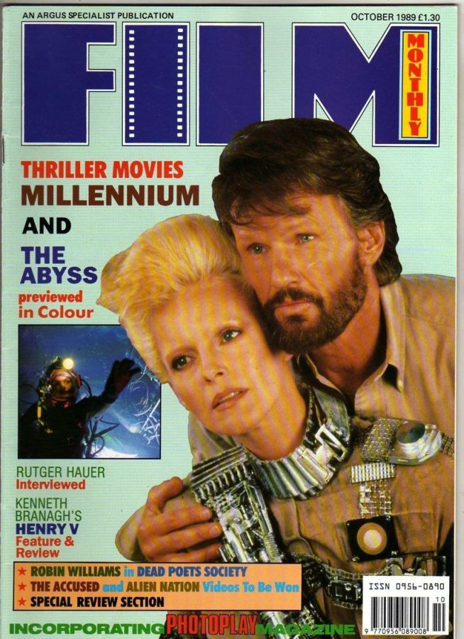 FILM MONTHLY magazine side cover October 1989