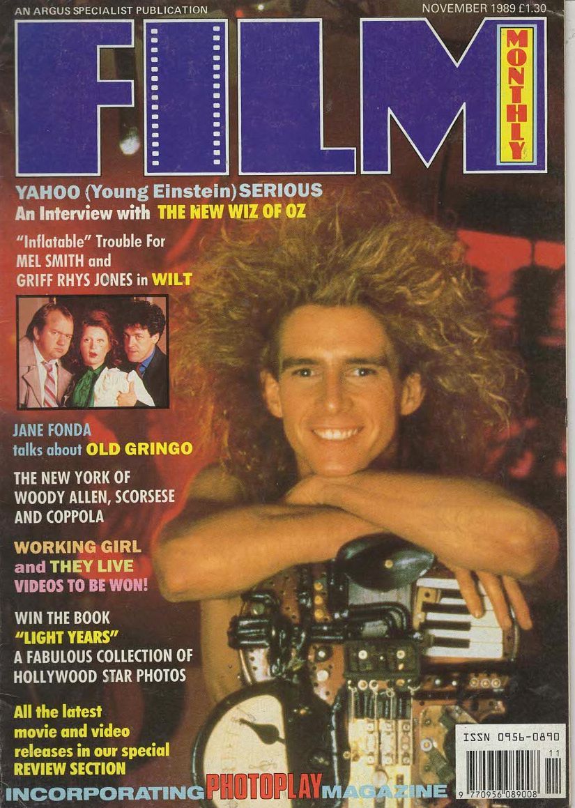 FILM MONTHLY magazine side cover November 1989