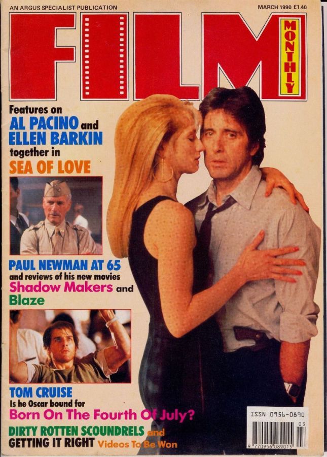 FILM MONTHLY magazine side cover March 1990