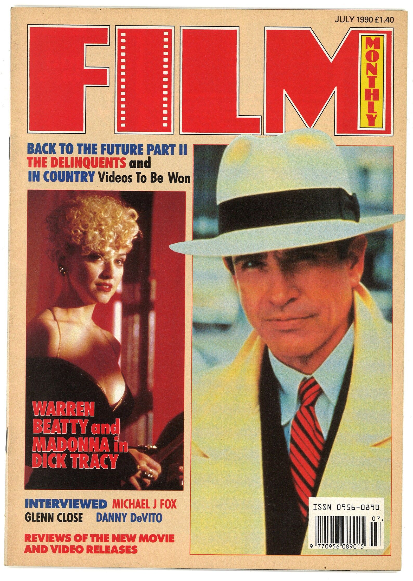 FILM MONTHLY magazine side cover July 1990