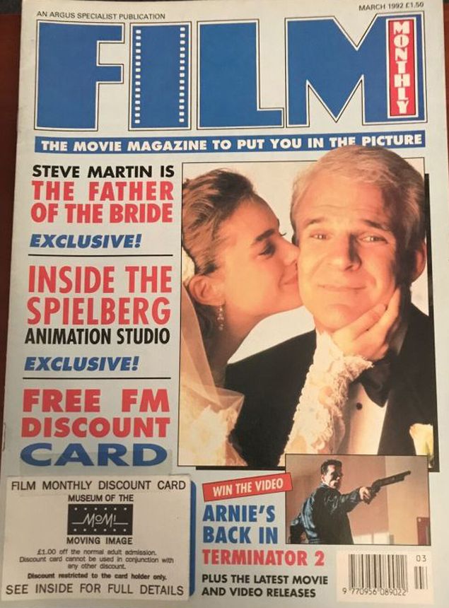 FILM MONTHLY magazine side cover March 1992