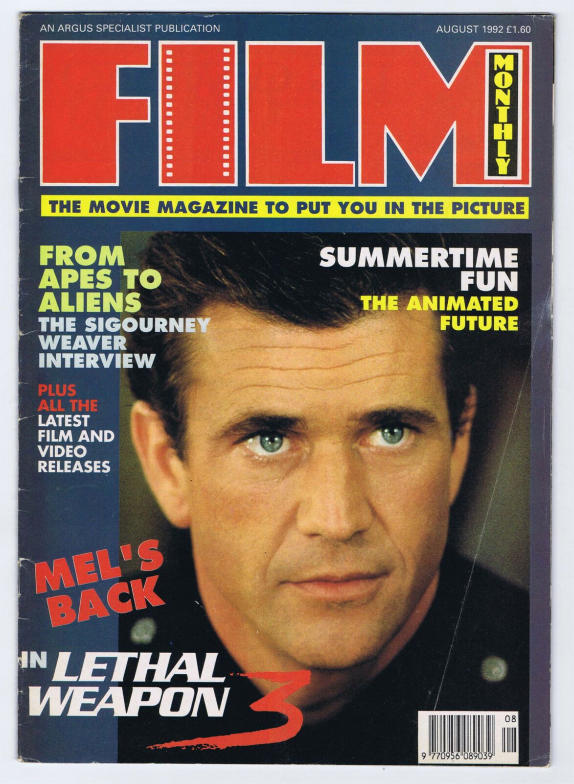 FILM MONTHLY magazine side cover August 1992