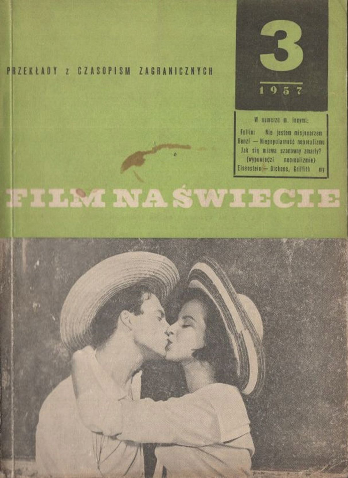 FILM NA SWIECIE magazine side cover Issue 3   1957