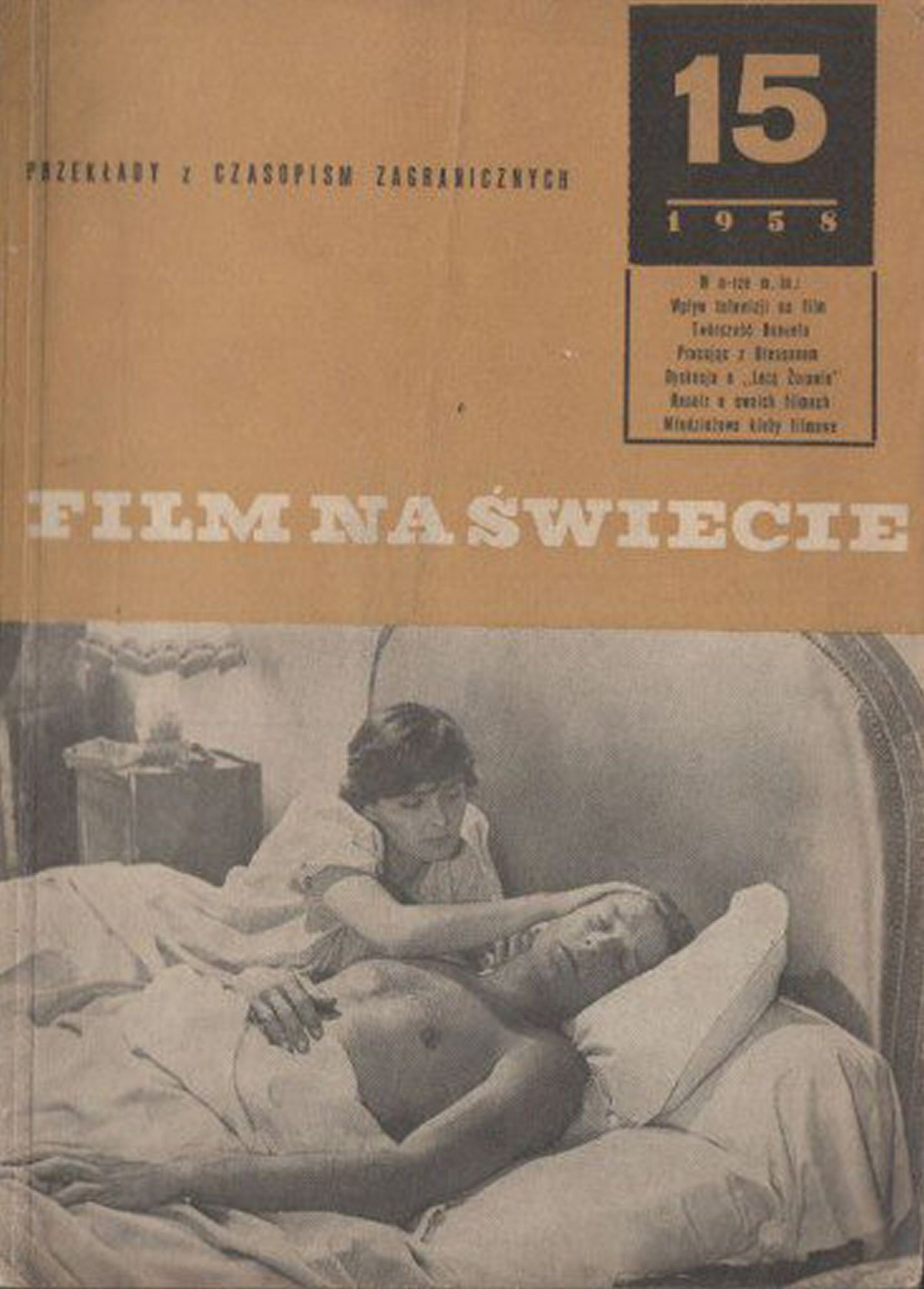 FILM NA SWIECIE magazine side cover Issue 15   1958
