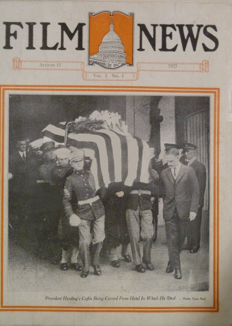 FILM NEWS magazine side cover Issue 1  Vol 1 No  1 15 August 1923