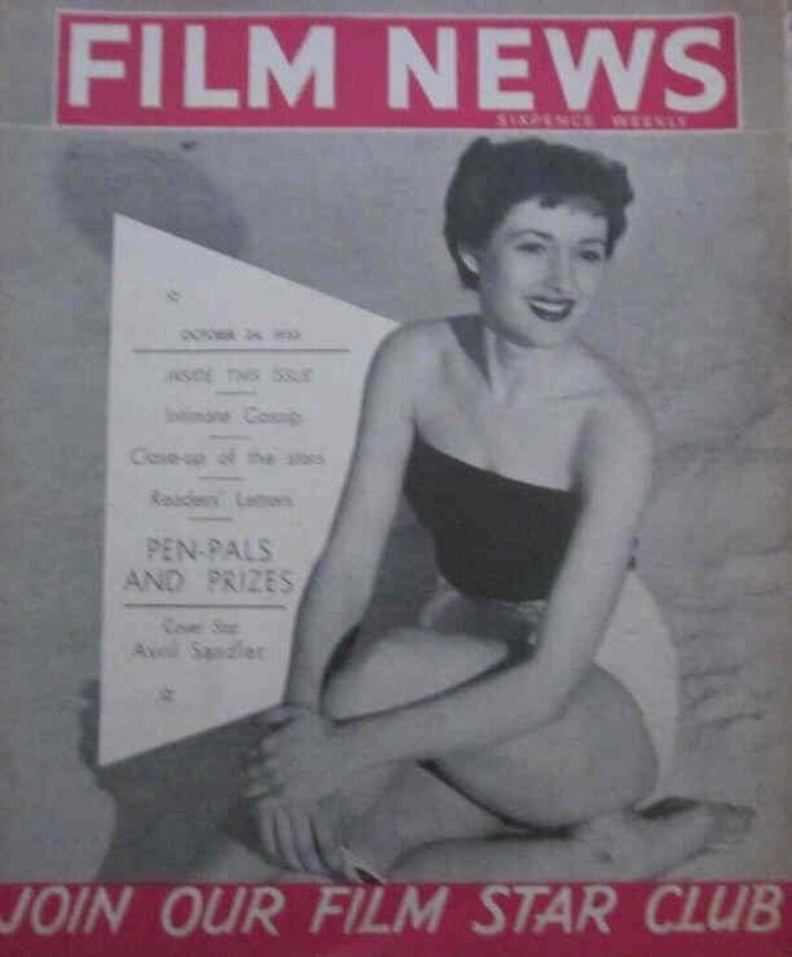 WEEKLY FILM NEWS/FILM NEWS magazine side cover 24 October 1953