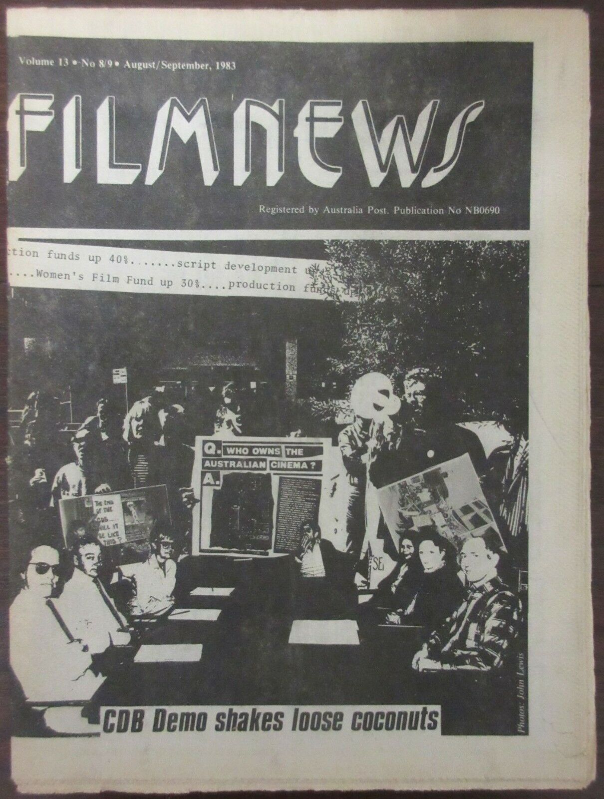 FILMNEWS magazine side cover  Vol 14 No  8-9  August/September 1983