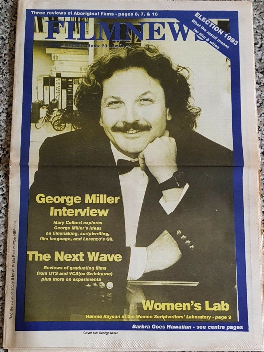 FILMNEWS magazine side cover  Vol 23 No  2  March 1993
