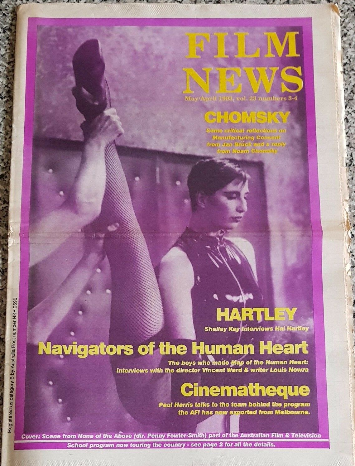 FILMNEWS magazine side cover  Vol 23 No  3-4  April/May 1993