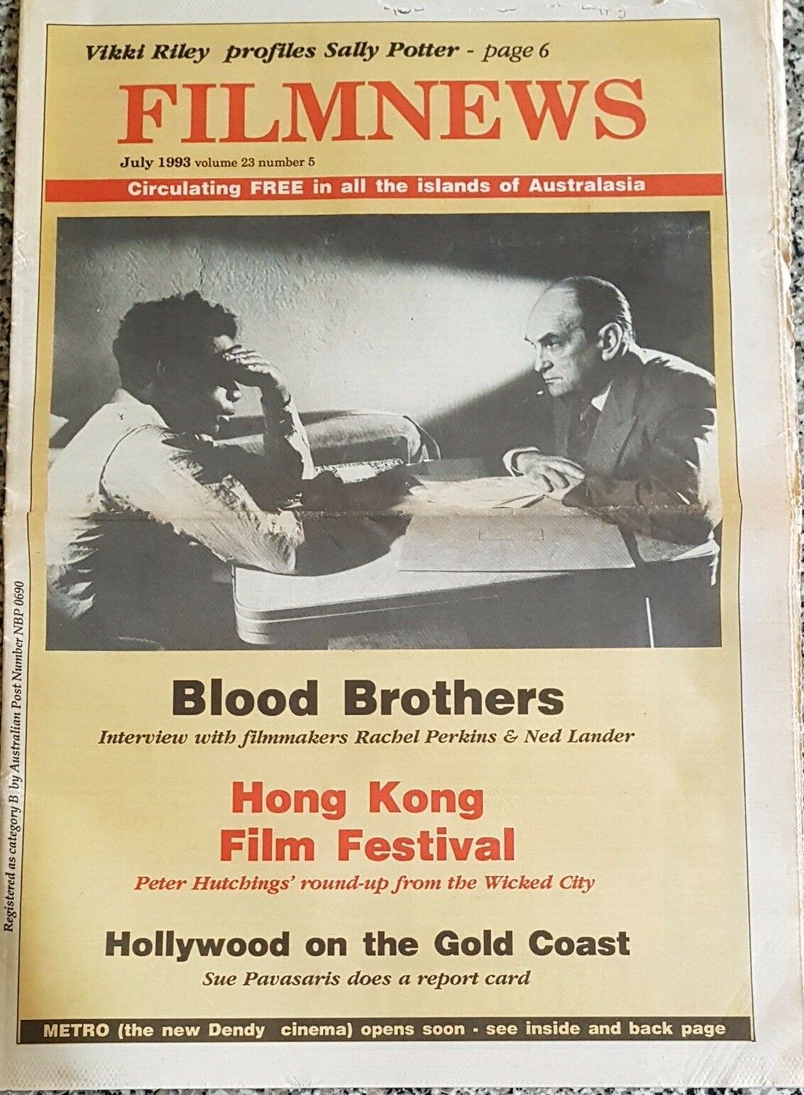 FILMNEWS magazine side cover  Vol 23 No  5  July 1993