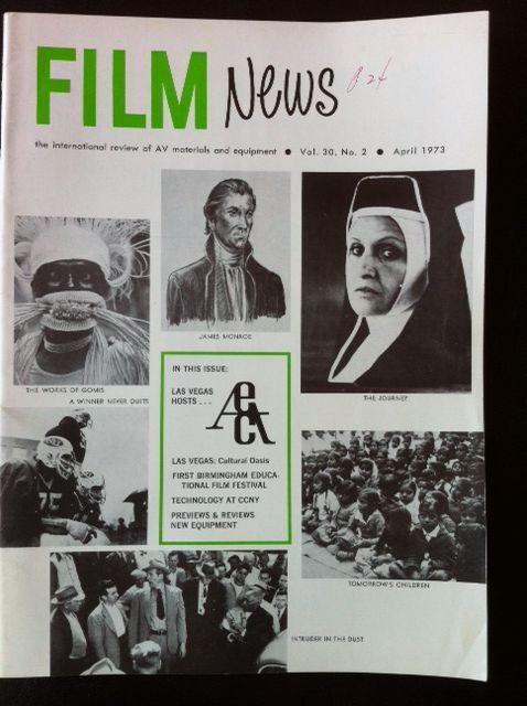 FILM NEWS (AV) magazine side cover  Vol 30 # 2 April 1973