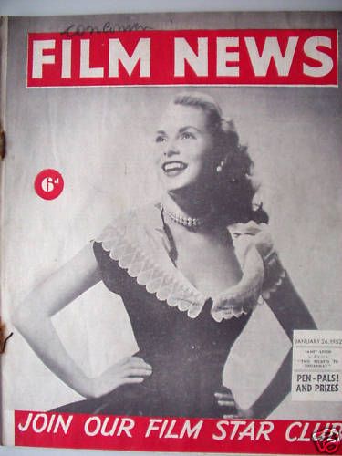 WEEKLY FILM NEWS/FILM NEWS magazine side cover 26 January 1952
