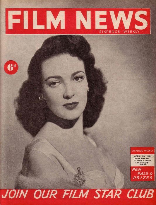 WEEKLY FILM NEWS/FILM NEWS magazine side cover 5 April 1952