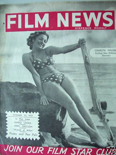 WEEKLY FILM NEWS/FILM NEWS magazine side cover 22 November 1952