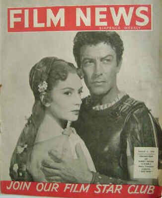 WEEKLY FILM NEWS/FILM NEWS magazine side cover 8 August 1953