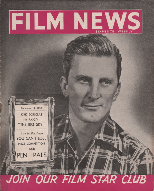WEEKLY FILM NEWS/FILM NEWS magazine side cover  Vol 19 # 276 13 December 1952