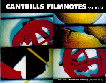 CANTRILLS FILMNOTES magazine side cover Issue 83/84 December 1998 - January 1989 