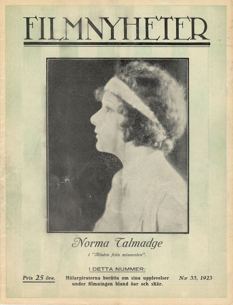 FILMNYHETER magazine side cover Issue 33 8 October 1923