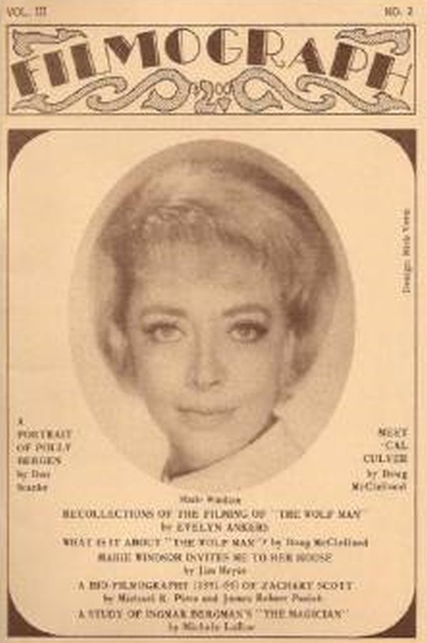 FILMOGRAPH magazine side cover Issue 10  Vol 3 # 2 October 1972