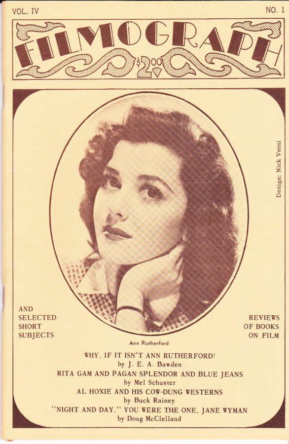 FILMOGRAPH magazine side cover Issue 13  Vol 4 # 1 July 1973