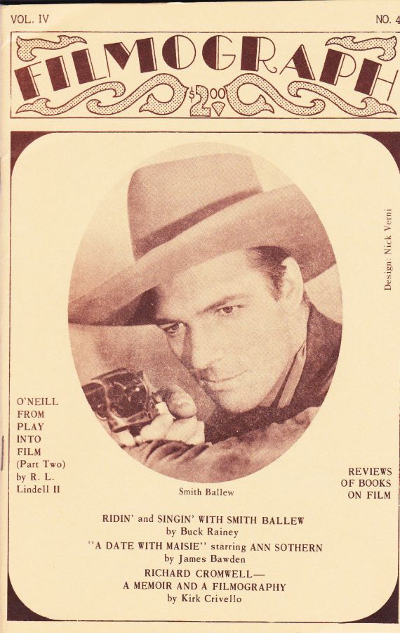 FILMOGRAPH magazine side cover Issue 16  Vol 4 # 4 April 1975
