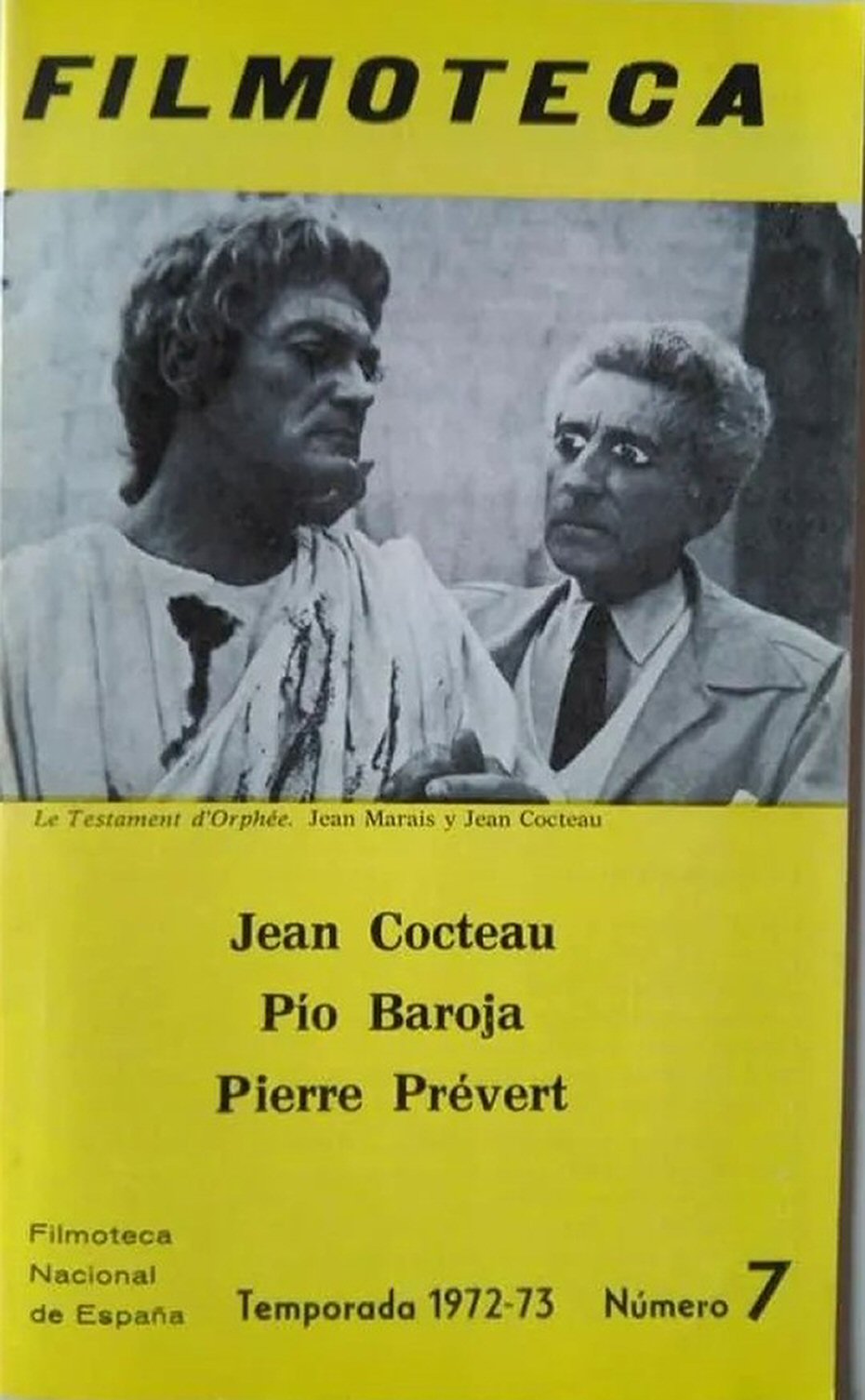 FILMOTECA SPAIN magazine side cover Issue 7   1972