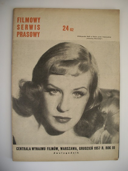 FILMOWY SERWIS PRASOWY magazine side cover Issue 24/62   1957