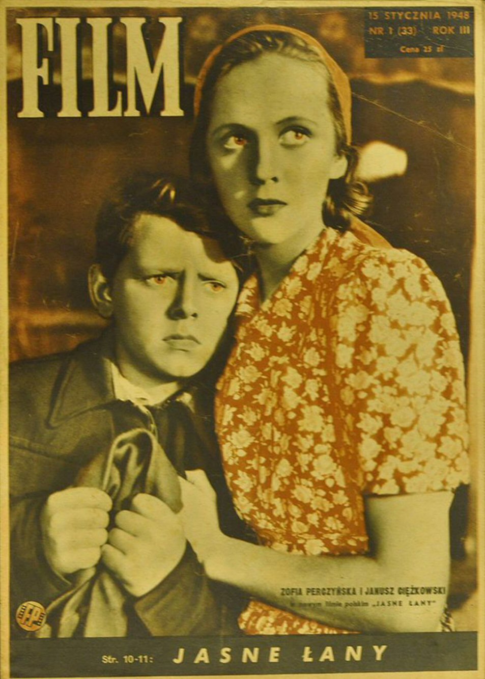 FILM (Po) magazine side cover Issue 33  Vol 3 No 1 15 January 1948