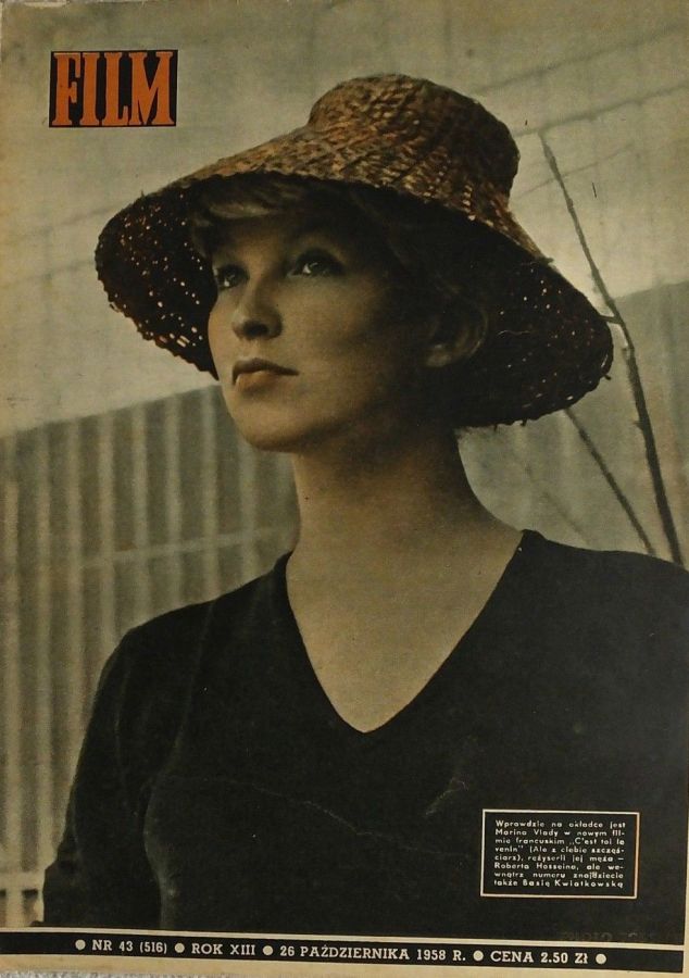 FILM (Po) magazine side cover Issue 43 26 October 1958