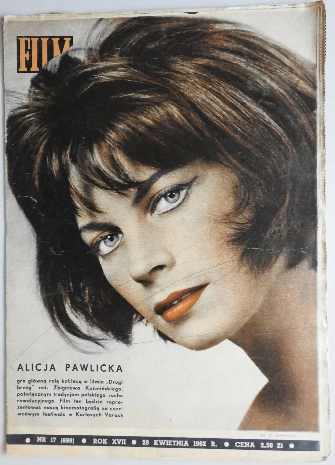 FILM (Po) magazine side cover Issue 17 29 April 1962