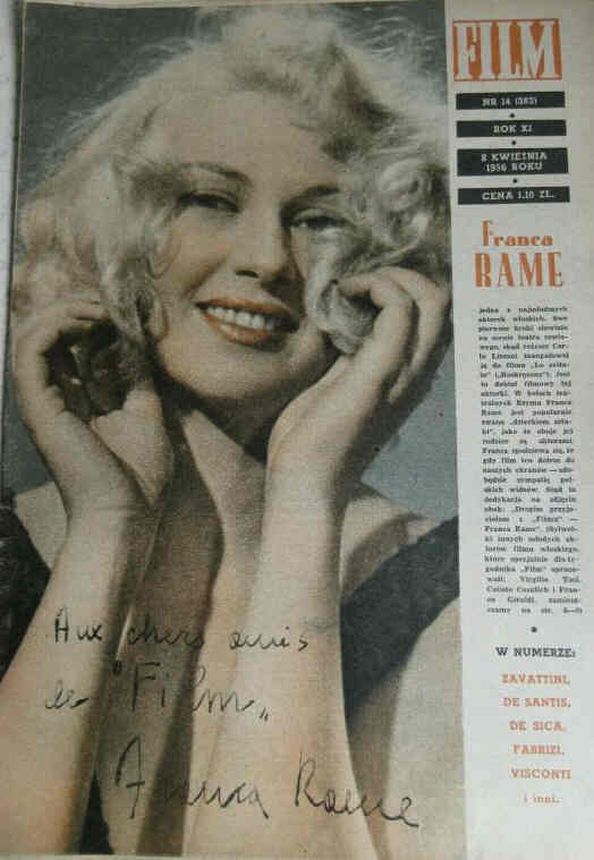 FILM (Po) magazine side cover Issue 14 8 April 1956