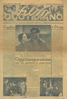 FILM QUOTIDIANO magazine side cover Issue 18  1942