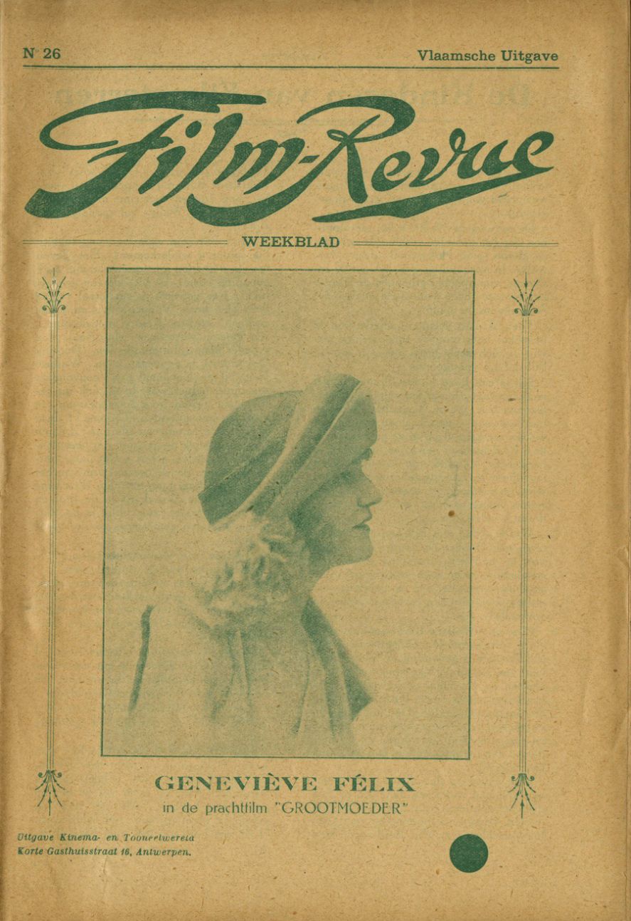 FILM REVUE (DUTCH) magazine side cover Issue 26 29 June 1924