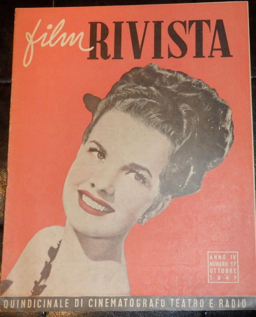 FILM RIVISTA magazine side cover Issue 17 October 1947