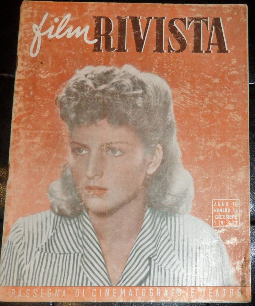FILM RIVISTA magazine side cover Issue 19 December 1947