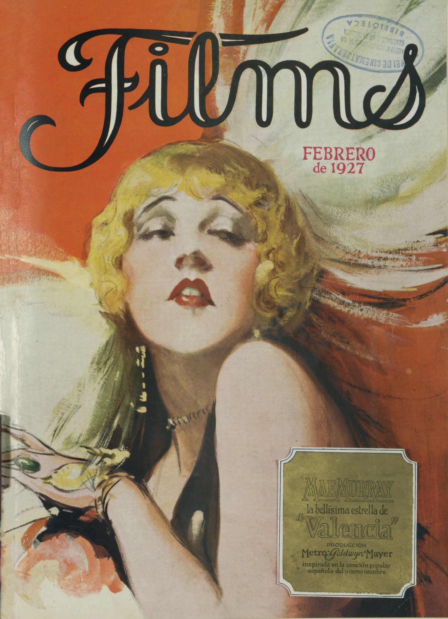 FILMS LA REVISTA DEL CINEMA magazine side cover  Vol 2 # 2  February 1927