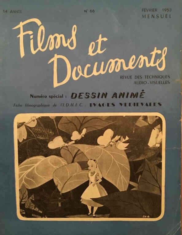 FILMS ET DOCUMENTS magazine side cover Issue 66 February 1953