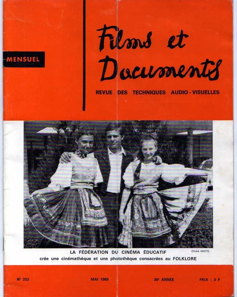 FILMS ET DOCUMENTS magazine side cover Issue 255 May 1969