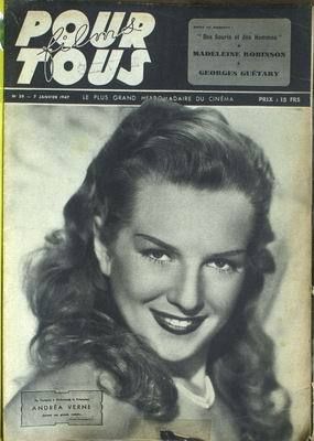 FILMS POUR TOUS magazine side cover Issue 39 7 January 1947