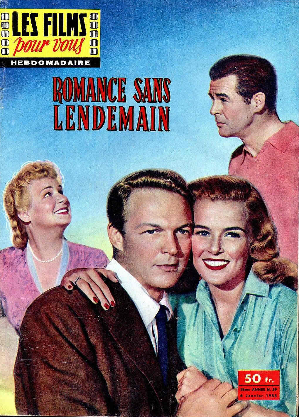 FILMS POUR VOUS | LES magazine side cover Issue 59 6 January 1958
