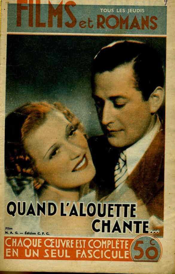 FILMS ET ROMANS magazine side cover Issue 9  1938
