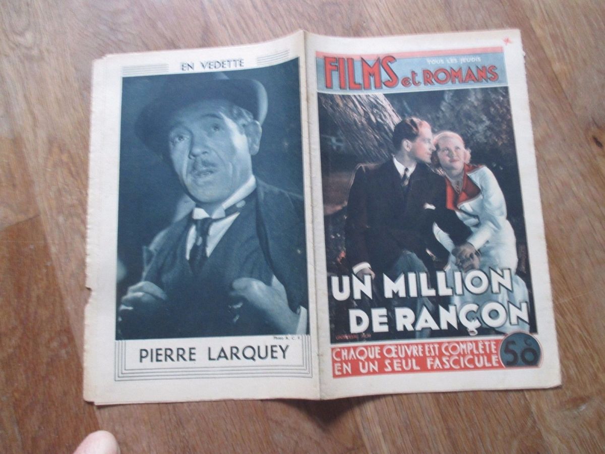 FILMS ET ROMANS magazine side cover Issue 20  1938