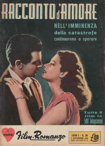 I VOSTRI FILM-ROMANZO magazine side cover Issue 20 1 December 1954