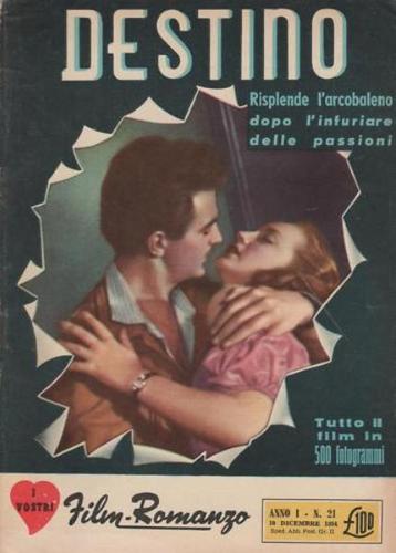 I VOSTRI FILM-ROMANZO magazine side cover Issue 21 10 December 1954