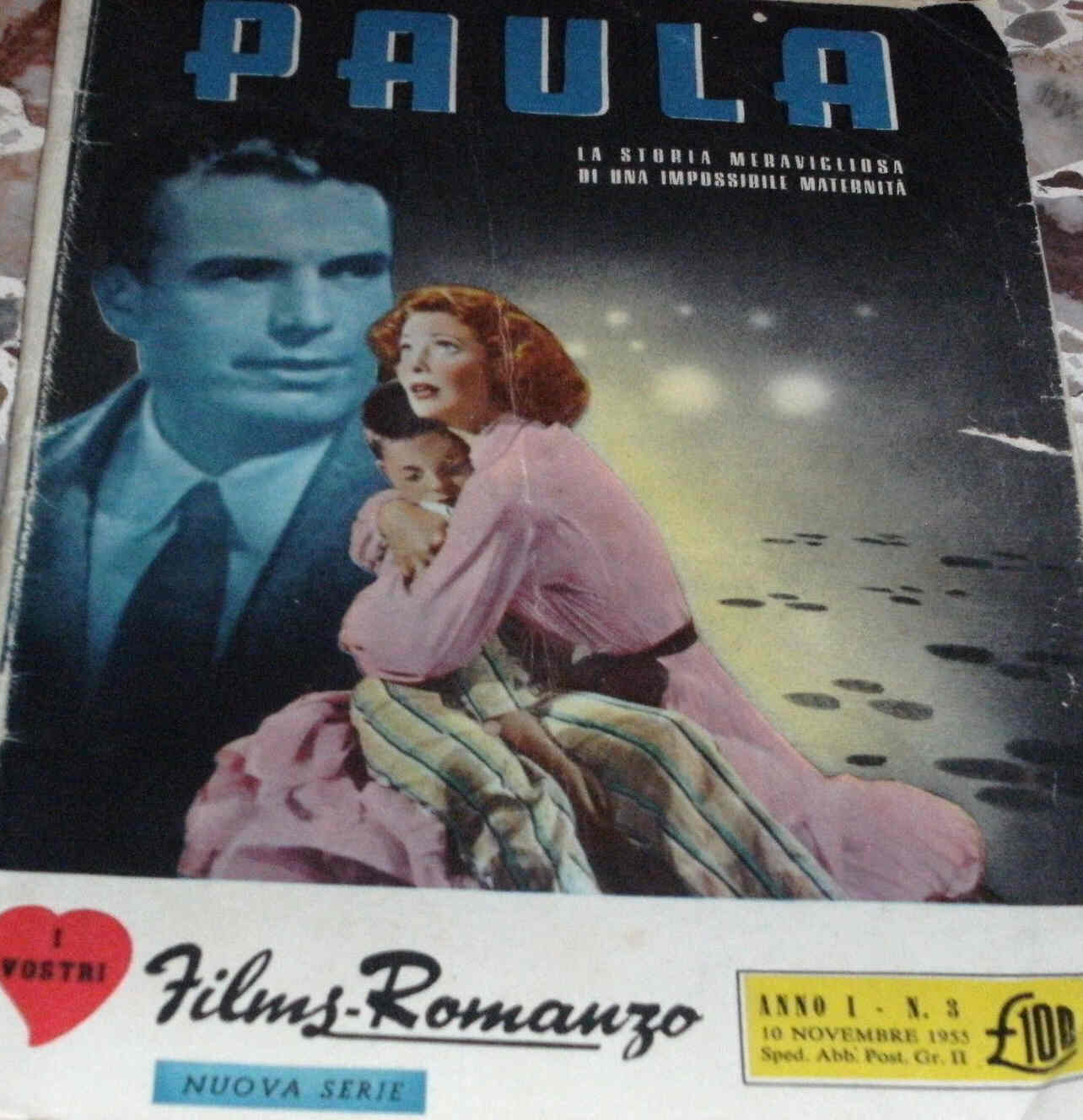 I VOSTRI FILM-ROMANZO magazine side cover Issue 3 10 November 1955