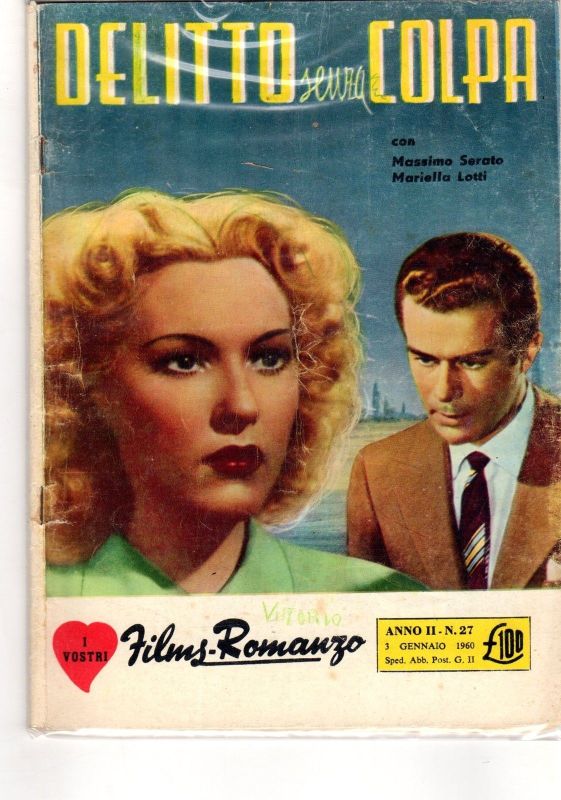 I VOSTRI FILM-ROMANZO magazine side cover Issue 27 3 January 1960